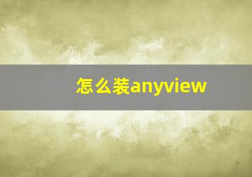 怎么装anyview