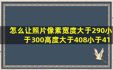 怎么让照片像素宽度大于290小于300,高度大于408,小于418?