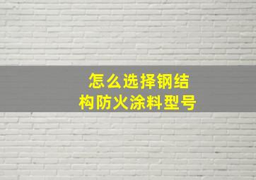 怎么选择钢结构防火涂料型号(