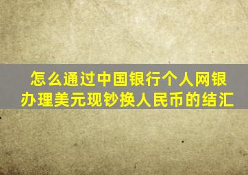 怎么通过中国银行个人网银办理美元现钞换人民币的结汇