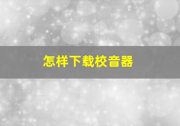 怎样下载校音器