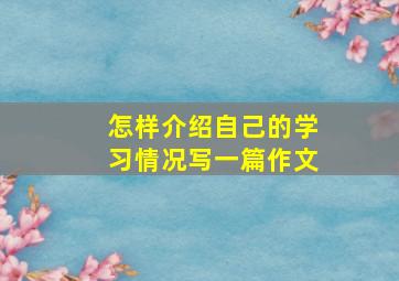 怎样介绍自己的学习情况写一篇作文