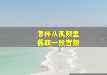 怎样从视频里截取一段音频(