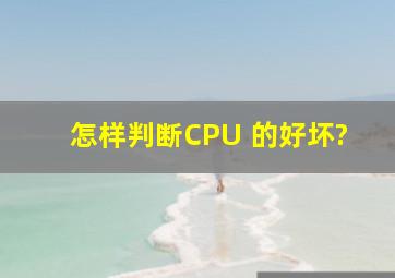 怎样判断CPU 的好坏?