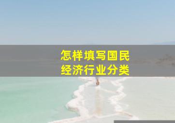 怎样填写国民经济行业分类