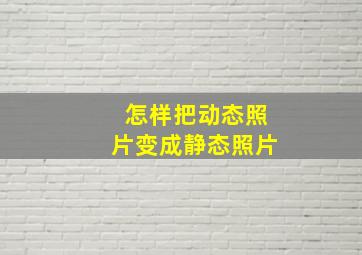 怎样把动态照片变成静态照片