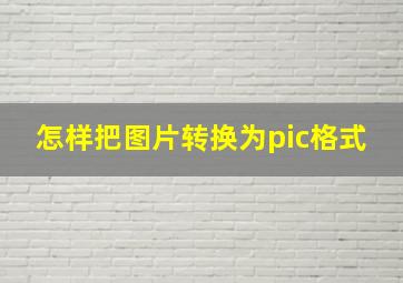 怎样把图片转换为pic格式(