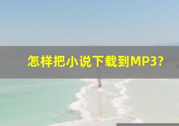 怎样把小说下载到MP3?