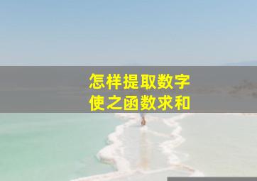 怎样提取数字,使之函数求和