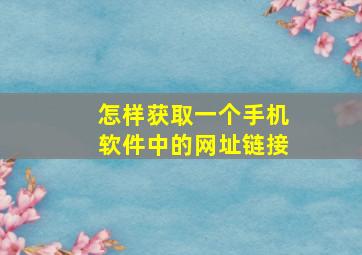 怎样获取一个手机软件中的网址链接