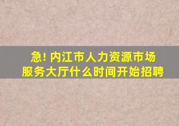 急! 内江市人力资源市场服务大厅什么时间开始招聘