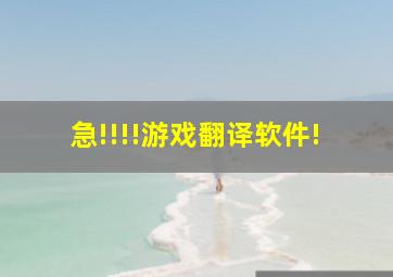 急!!!!游戏翻译软件!