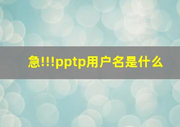 急!!!pptp用户名是什么(((