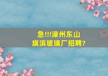 急!!!漳州东山旗滨玻璃厂招聘?