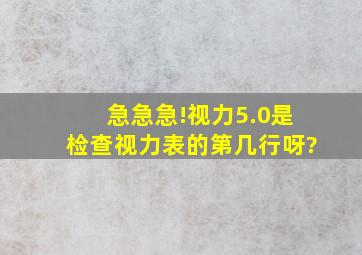 急急急!视力5.0是检查视力表的第几行呀?