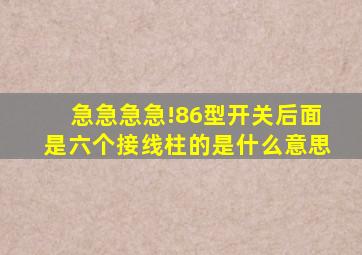 急急急急!86型开关后面是六个接线柱的是什么意思(