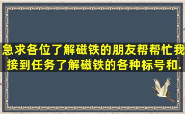 急求,各位了解磁铁的朋友帮帮忙,我接到任务了解磁铁的各种标号和...