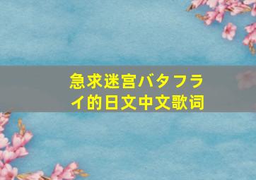 急求《迷宫バタフライ》的日文、中文歌词