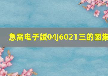 急需电子版04J6021(三)的图集。