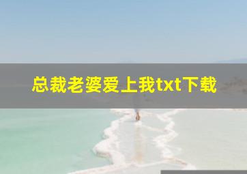 总裁老婆爱上我txt下载