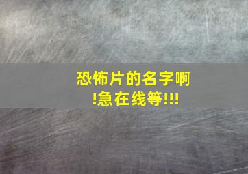 恐怖片的名字啊!急,在线等!!!