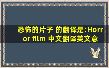 恐怖的片子 的翻译是:Horror film 中文翻译英文意思,翻译英语