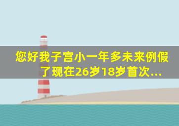 您好,我子宫小一年多未来例假了,现在26岁,18岁首次...