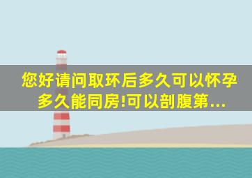 您好请问取环后多久可以怀孕(多久能同房!可以剖腹第...