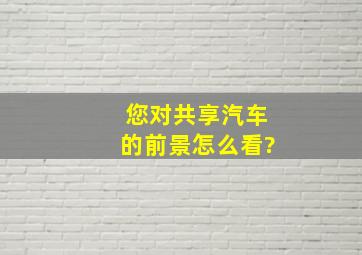 您对共享汽车的前景怎么看?