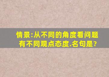 情景:从不同的角度看问题有不同观点态度.名句是?