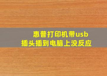 惠普打印机带usb插头,插到电脑上没反应。