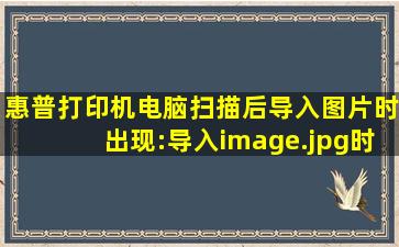 惠普打印机电脑扫描后,导入图片时出现:导入image.jpg时发生错误,拒绝...