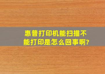 惠普打印机能扫描,不能打印是怎么回事啊?