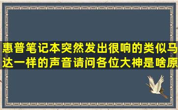 惠普笔记本突然发出很响的类似马达一样的声音请问各位大神是啥原因?