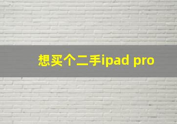 想买个二手ipad pro