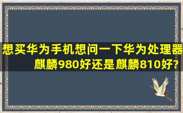 想买华为手机,想问一下华为处理器麒麟980好还是麒麟810好?