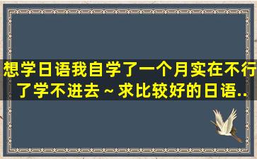 想学日语、我自学了一个月实在不行了、学不进去～求比较好的日语...