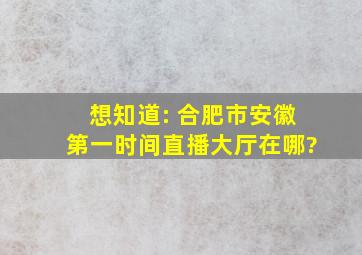 想知道: 合肥市安徽第一时间直播大厅在哪?