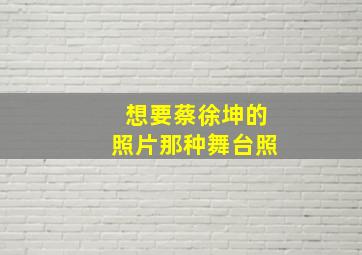 想要蔡徐坤的照片那种舞台照