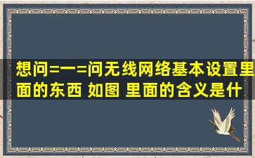 想问=一=问无线网络基本设置里面的东西 如图 里面的含义是什么意思?