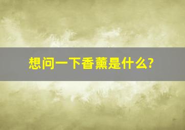 想问一下香薰是什么?