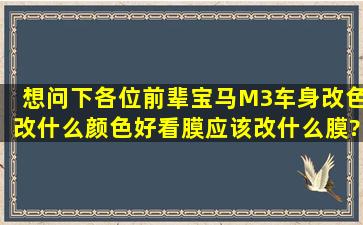 想问下各位前辈,宝马M3车身改色改什么颜色好看,膜应该改什么膜?