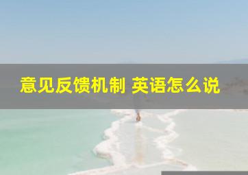 意见反馈机制 英语怎么说