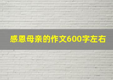 感恩母亲的作文600字左右