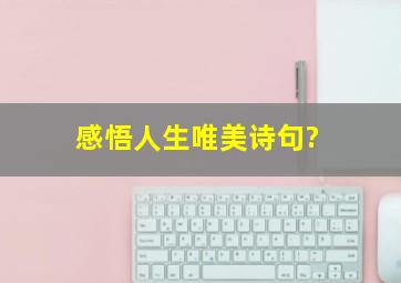 感悟人生唯美诗句?