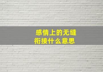 感情上的无缝衔接什么意思 