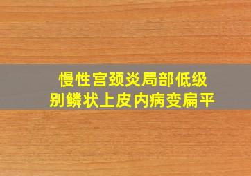 慢性宫颈炎局部低级别鳞状上皮内病变(扁平