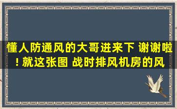 懂人防通风的大哥进来下 谢谢啦! 就这张图 战时排风机房的风管通到...