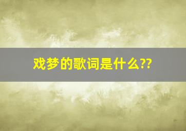 戏梦的歌词是什么??