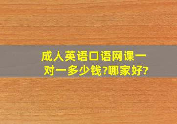 成人英语口语网课一对一多少钱?哪家好?